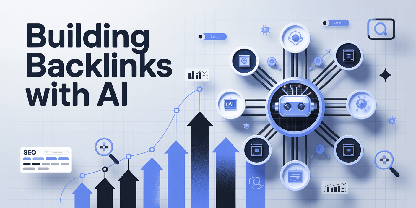 AI-powered link building software dashboard showing backlink analysis and outreach automation